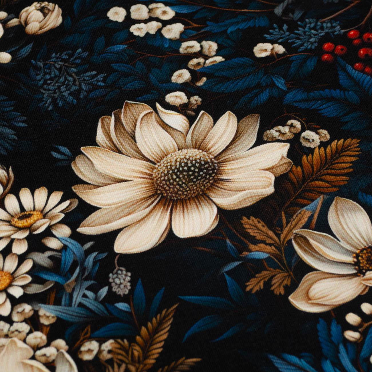 VIBRANT FLOWERS wz. 2 - dzianina pętelkowa 