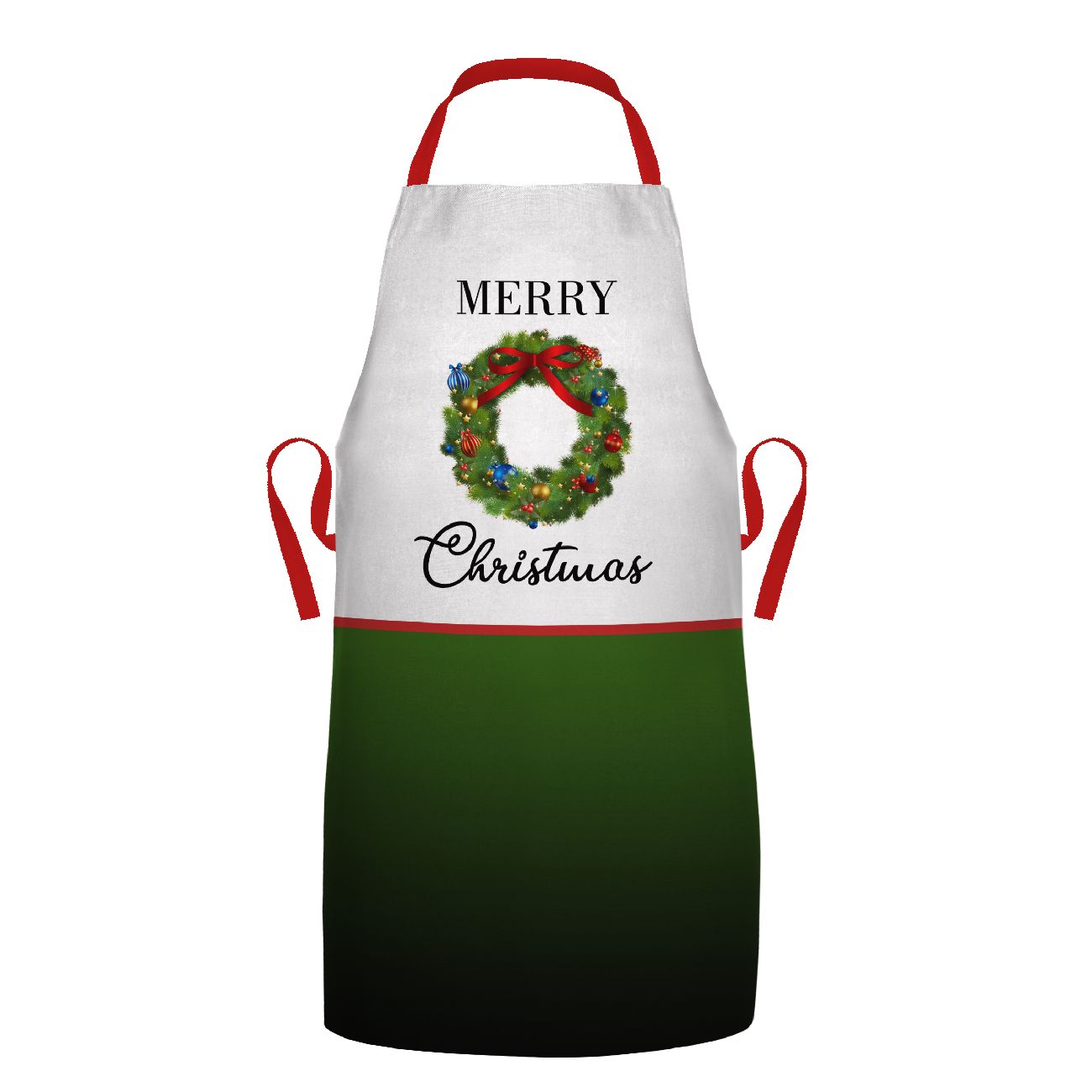 ŚWIĄTECZNY FARTUSZEK - MERRY CHRISTMAS / wianek