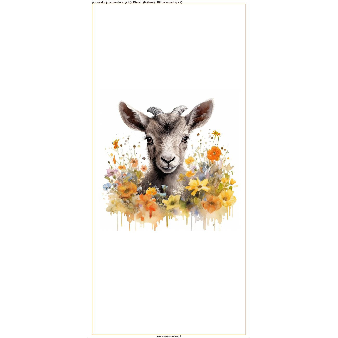 PODUSZKA 45X45 - WATERCOLOR GOAT - zestaw do uszycia