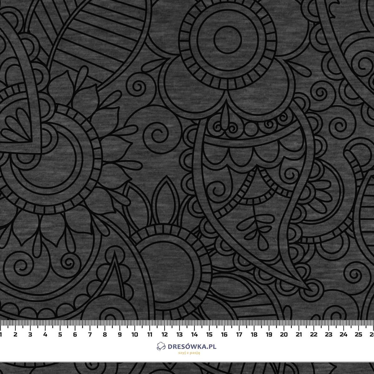 MEHNDI CZARNE / melanż grafitowy - lycra 300g