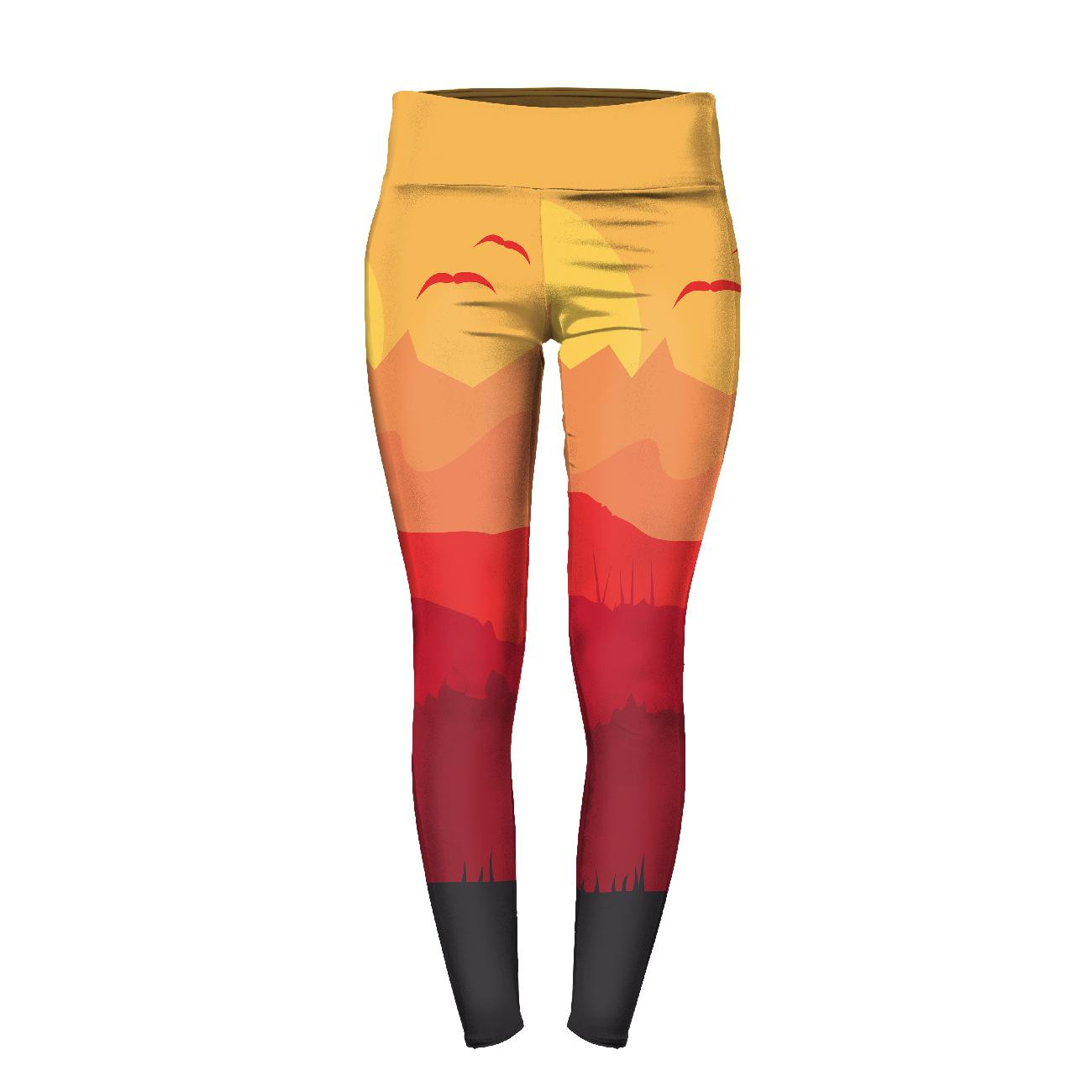 THERMO LEGGINSY DAMSKIE (GRETA) - CZERWONA SAWANNA - zestaw do uszycia