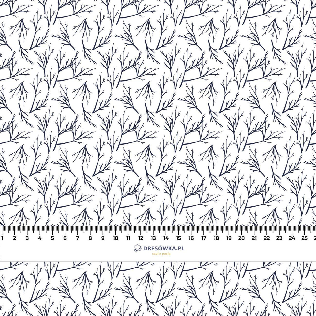 GAŁĄZKI wz. 2 (ZIMOWY CZAS) / biały - lekka dzianina drapana