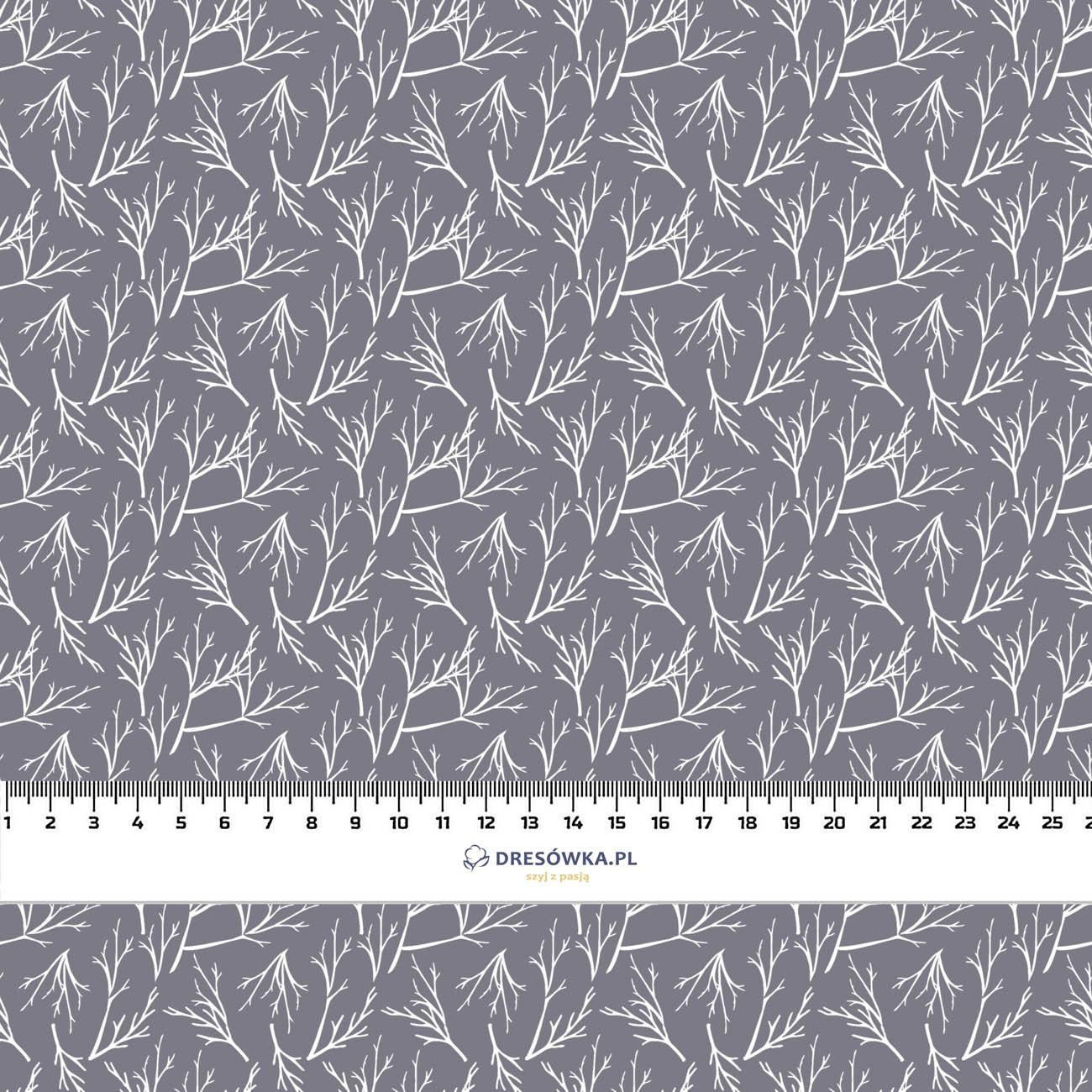 GAŁĄZKI wz. 2 (ZIMOWY CZAS) / szary - lekka dzianina drapana