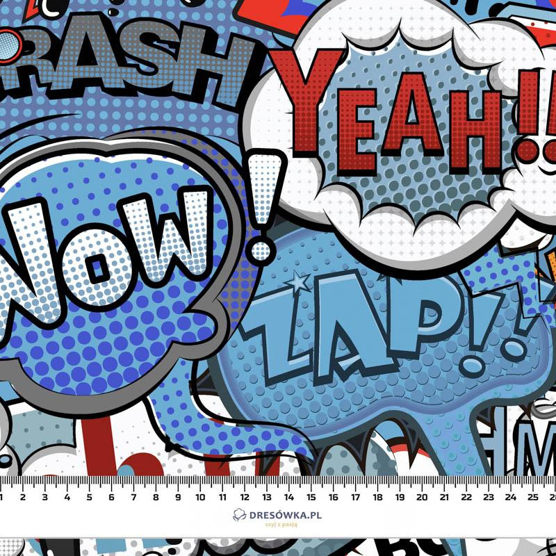 KOMIKS (niebiesko - czerwony) - tkanina bawełniana