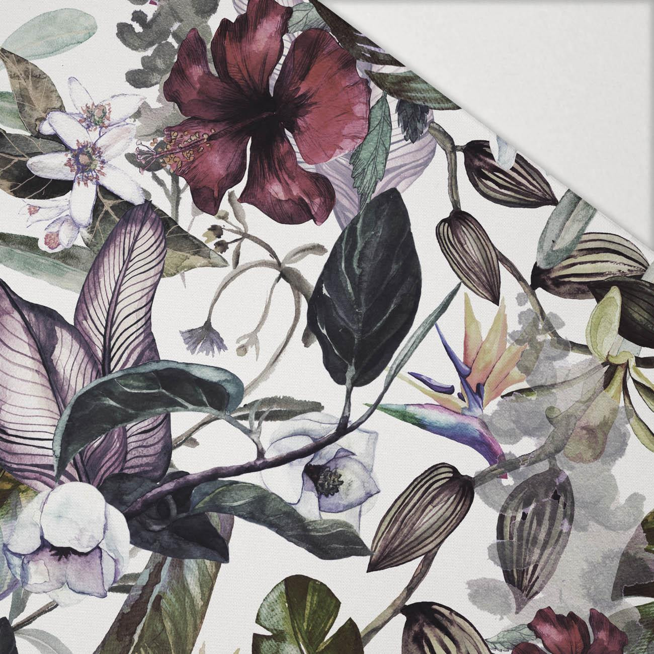 RAJSKIE KWIATY - Hydrofobowa dzianina drapana 