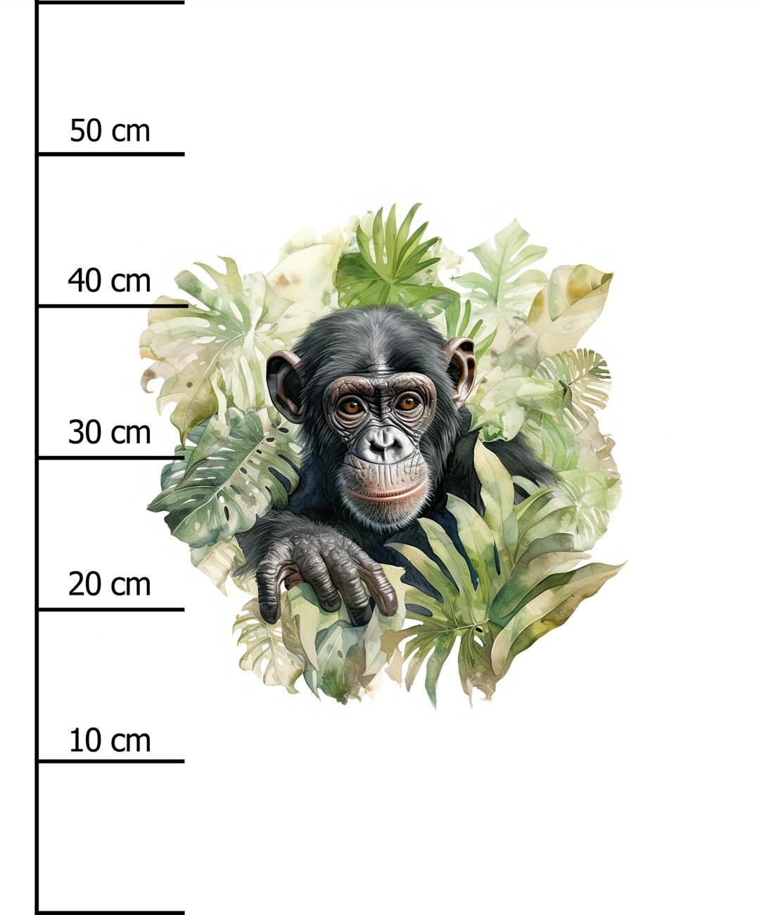 WATERCOLOR MONKEY - PANEL (60cm x 50cm) tkanina bawełniana