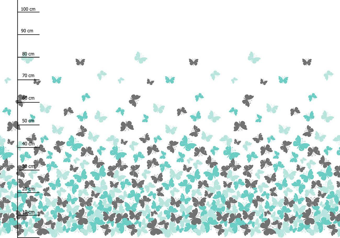 MOTYLKI AQUA - panel Single jersey z elastanem