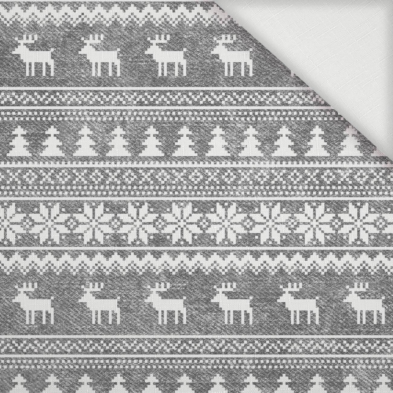 RENIFERY WZ. 2 / ACID WASH SZARY - Tkanina na obrusy