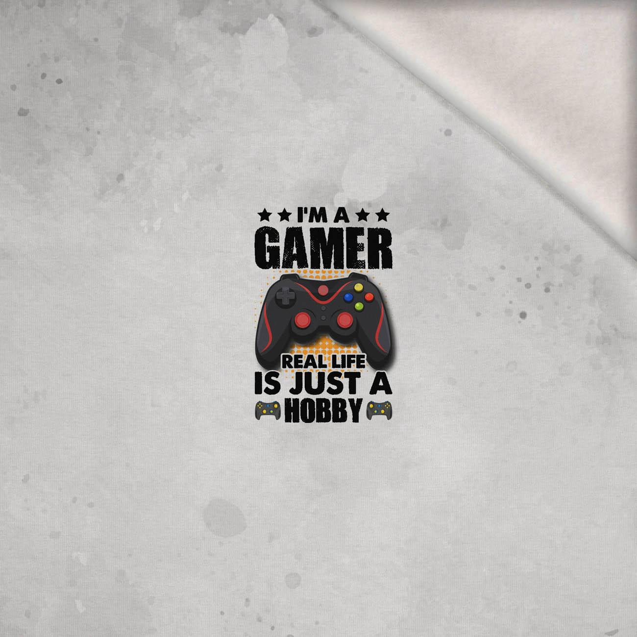 GAMER / biały - PANEL (60cm x 50cm) dzianina drapana z elastanem ITY