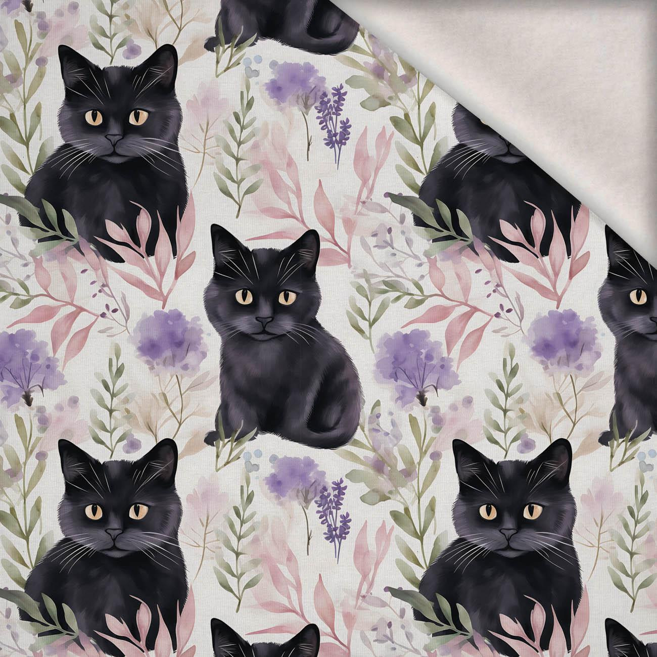 PASTEL BLACK CAT - dzianina drapana z elastanem ITY