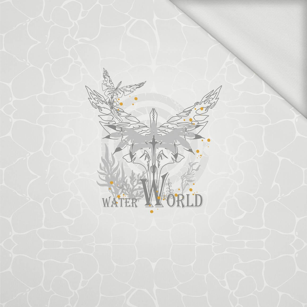 WODNY ŚWIAT / szary - panel (60cm x 50cm) dzianina pętelkowa