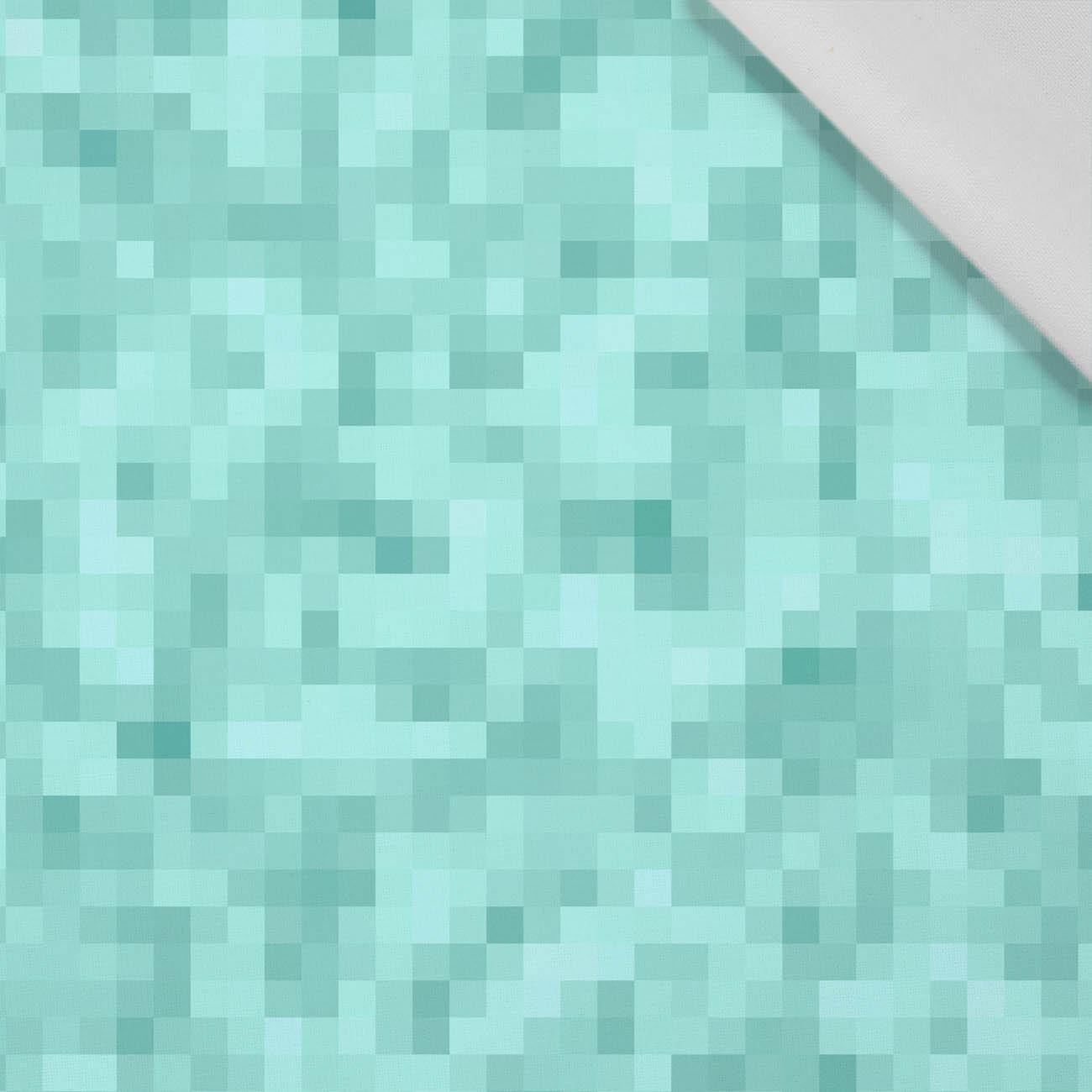 PIKSELE WZ. 2 / aqua - tkanina bawełniana