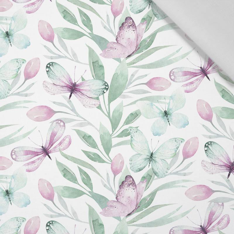 MOTYLE MIX WZ. 1 (AKWARELOWE MOTYLE) - tkanina bawełniana