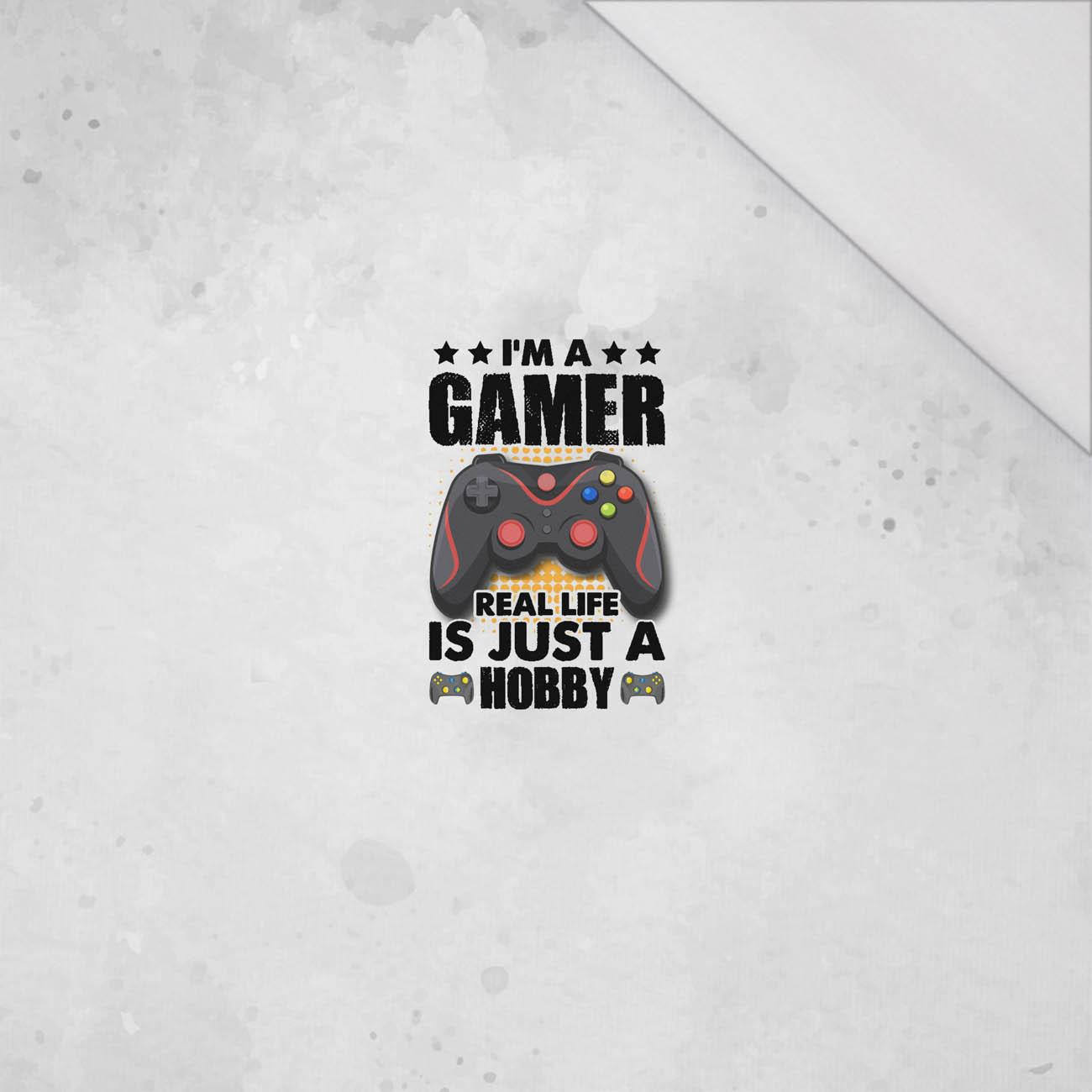 GAMER / biały - PANEL (60cm x 50cm) SINGLE JERSEY