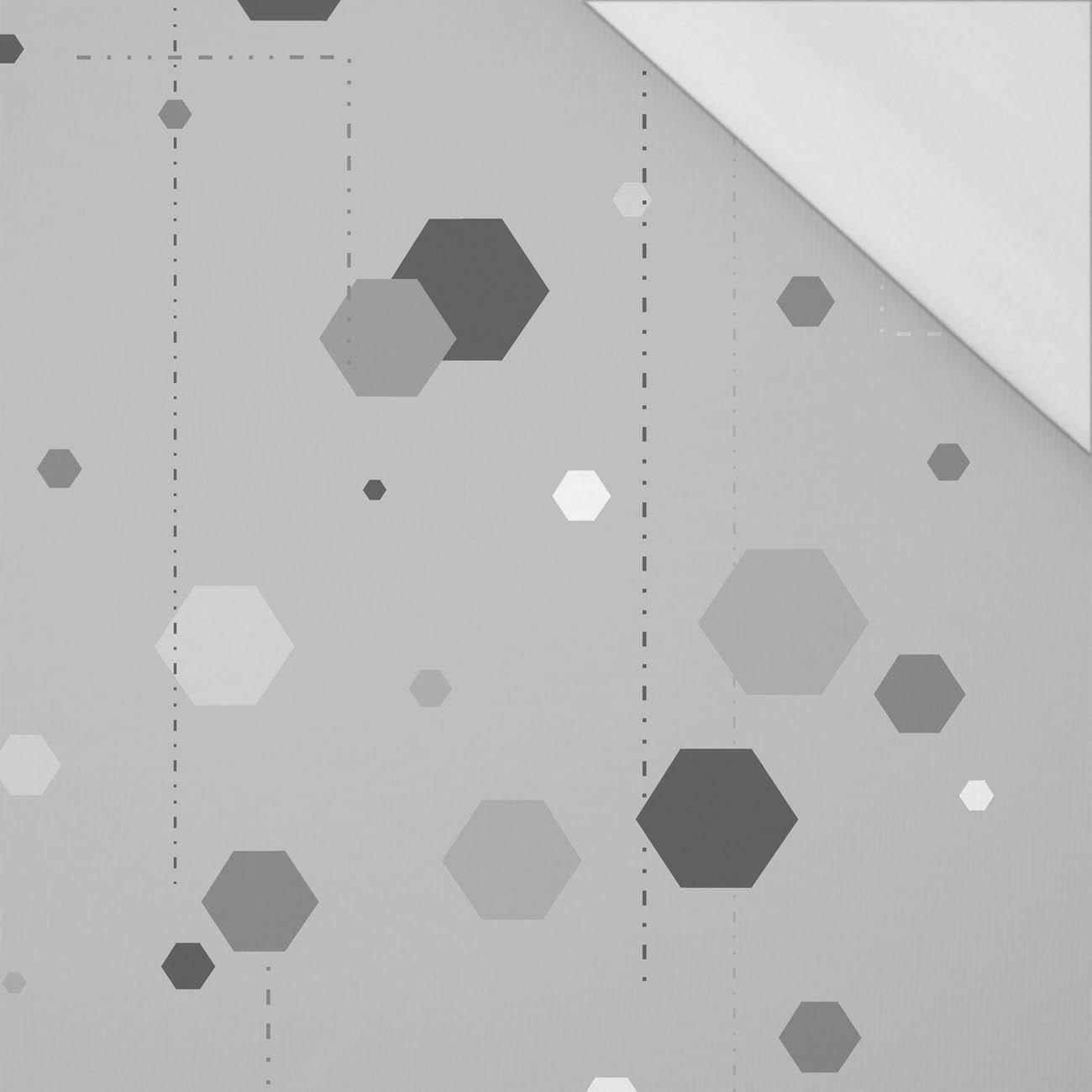 50CM HEKSAGONY / szary - Single jersey z elastanem