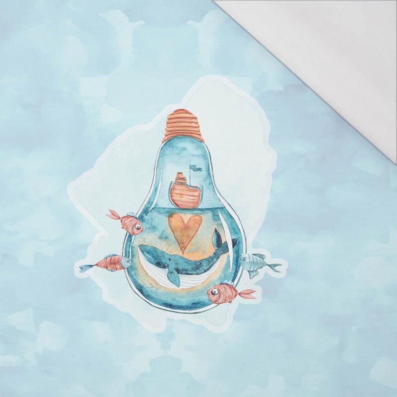 WIELORYB W ŻARÓWCE wz. 1 (MAGICZNY OCEAN) - PANEL PANORAMICZNY SINGLE JERSEY (60cm x 155cm)