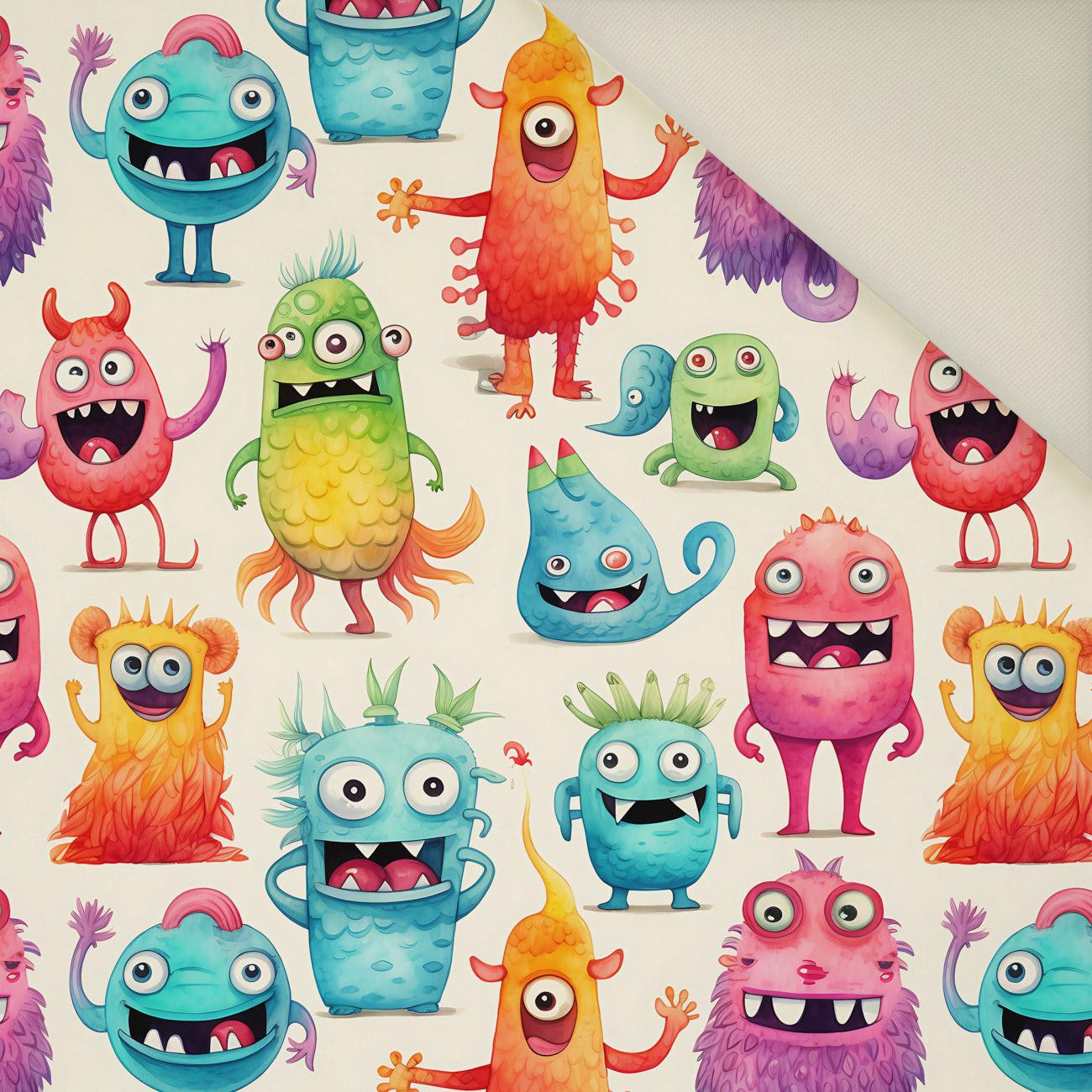 FUNNY MONSTERS WZ. 2- Welur tapicerski