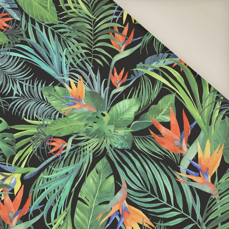 RAJSKA DŻUNGLA / czarny - Welur tapicerski