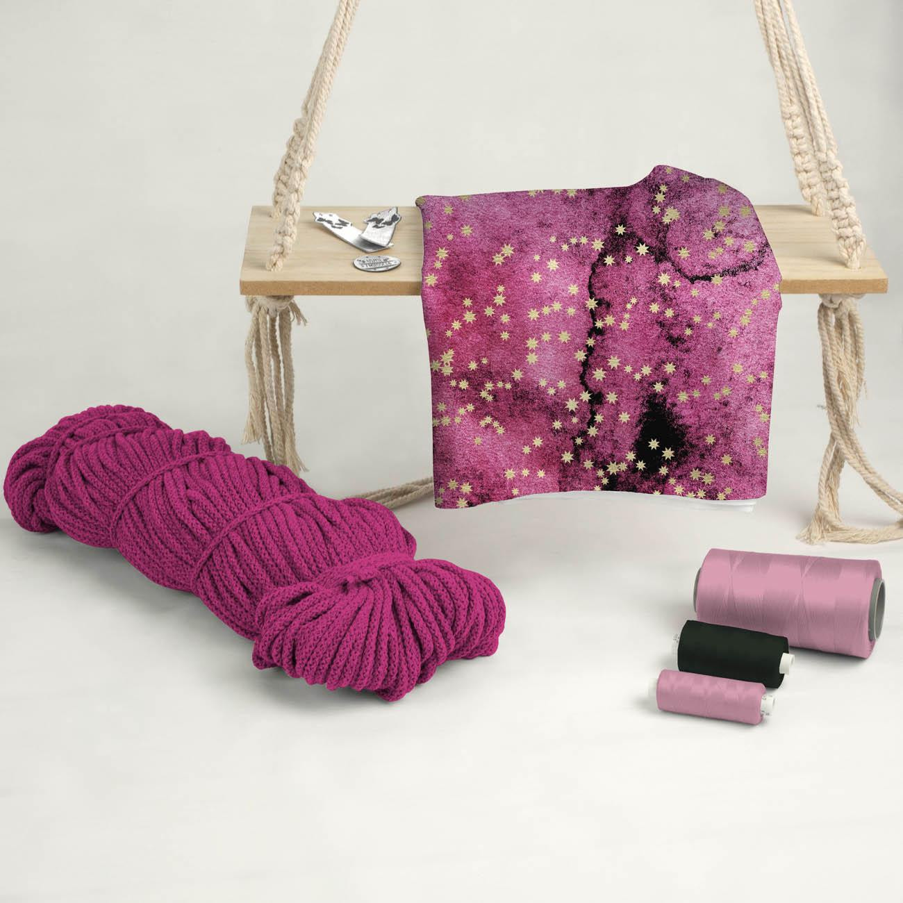 ZŁOTE GWIAZDY wz. 1 / AKWARELOWY MARMUR - dresówka pętelkowa