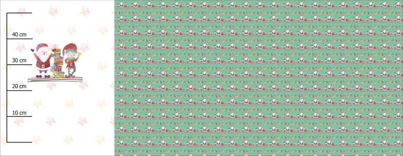 MIKOŁAJ I ELF / prezenty (ŚWIĄTECZNI PRZYJACIELE) - panel panoramiczny dzianina pętelkowa