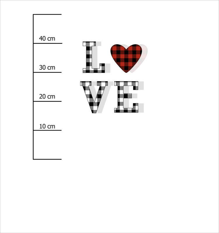 LOVE / serce vichy (BE MY VALENTINE) - panel 75cm x 80cm