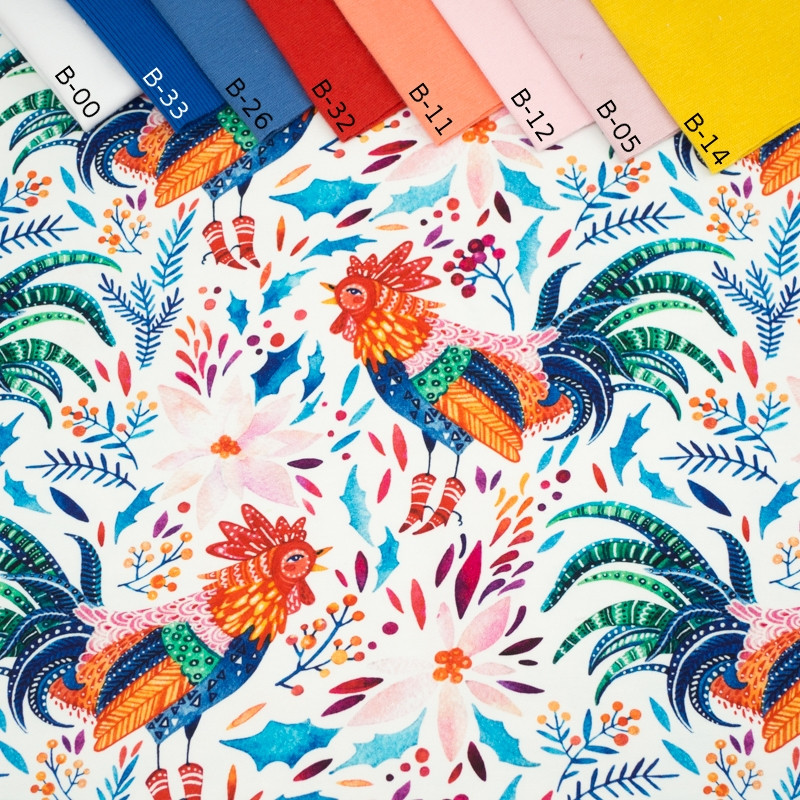 KOGUTY / biały - dresówka pętelkowa SP250