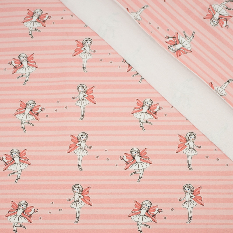 WRÓŻKI / różowy - dresówka pętelkowa 