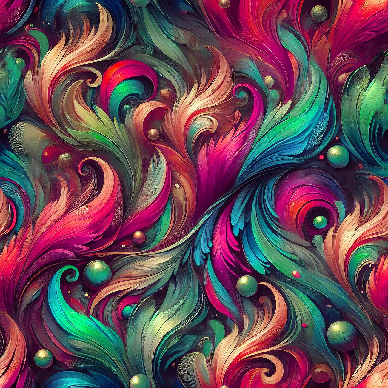 COLORFUL FEATHERS - tkanina wodoodporna