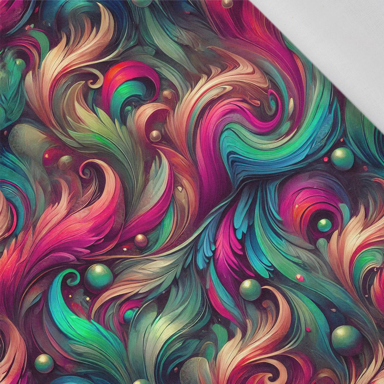 COLORFUL FEATHERS - tkanina bawełniana