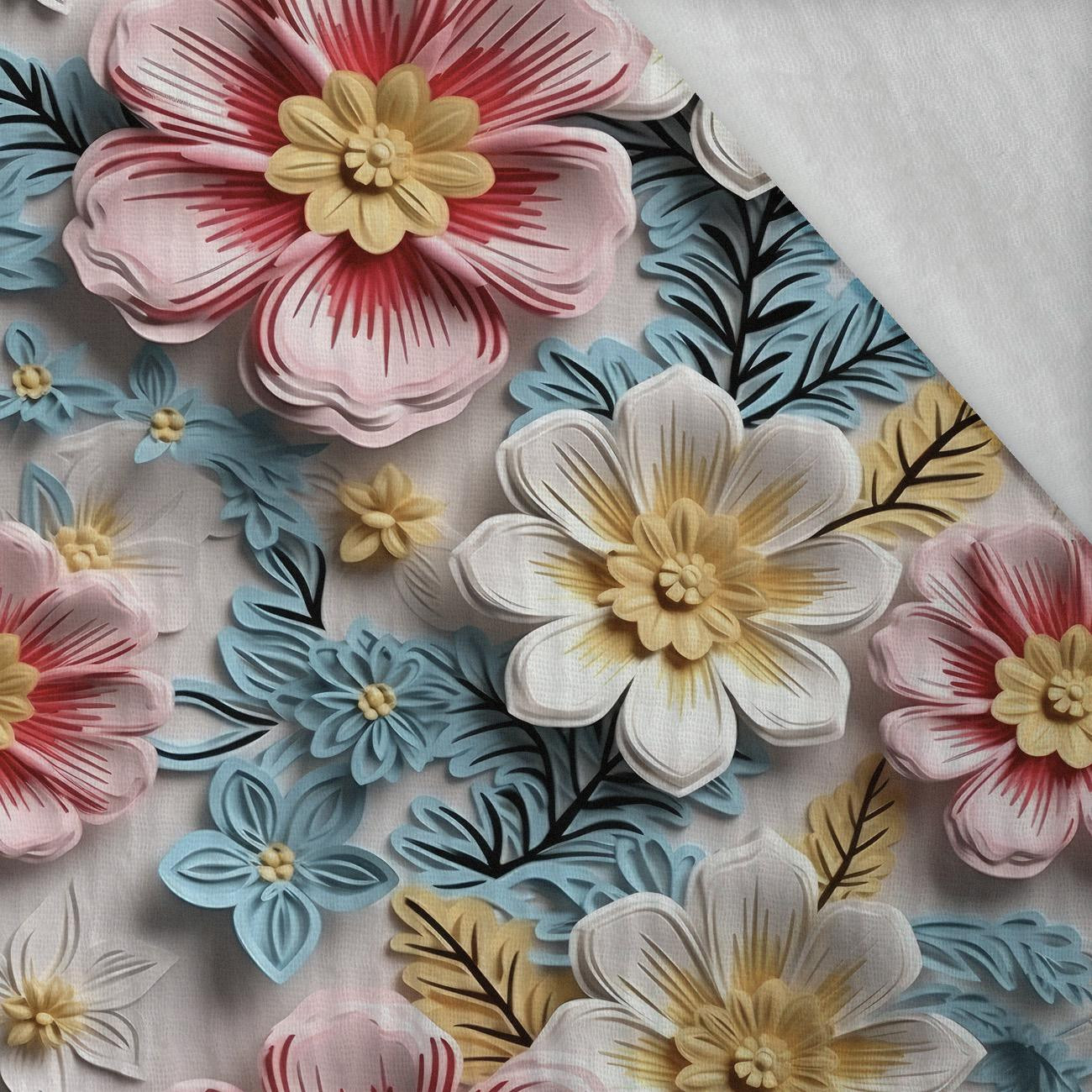 FLOWERS 3D WZ. 11 - Muślin bawełniany