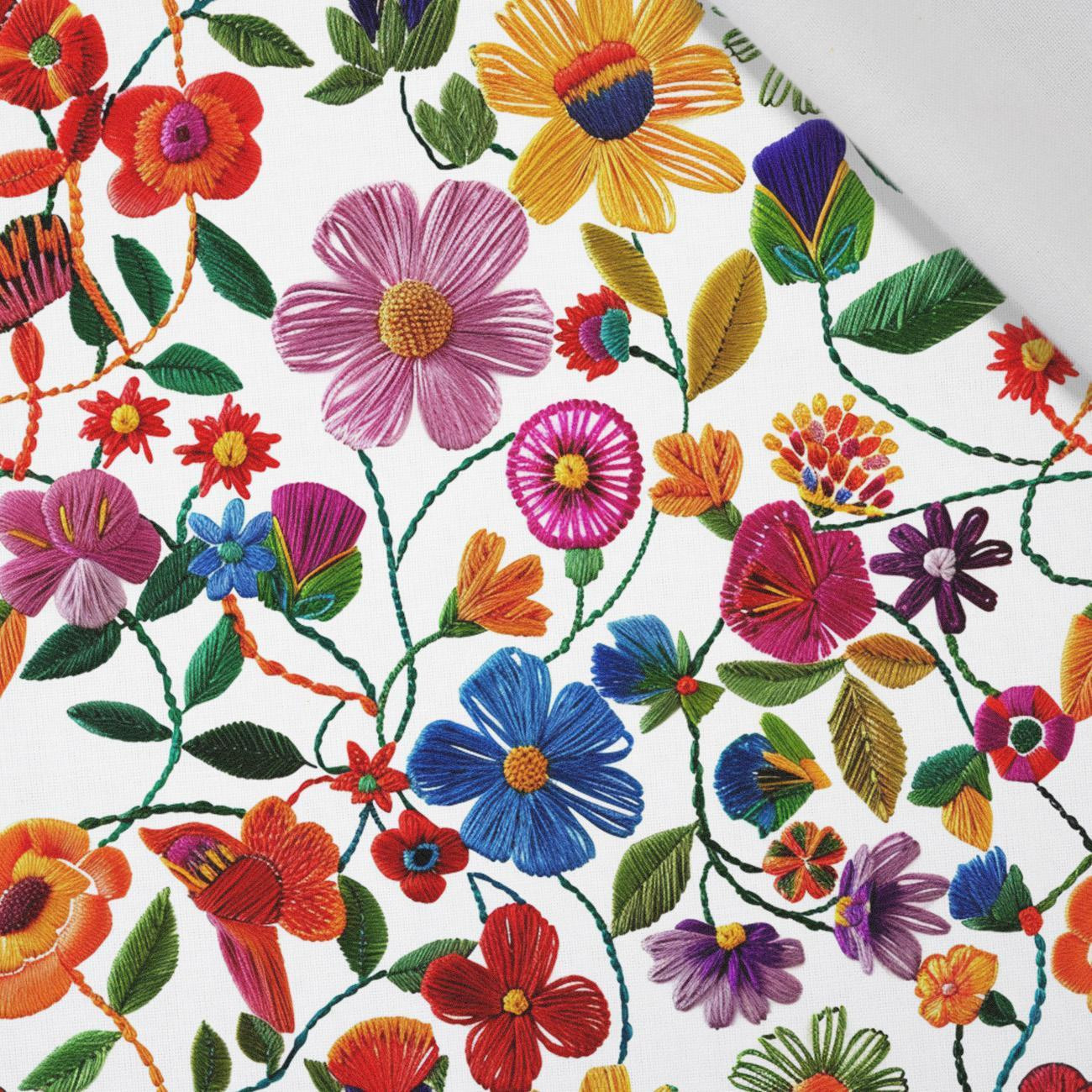 FLOWERS 3D WZ. 1 - tkanina wiskozowa