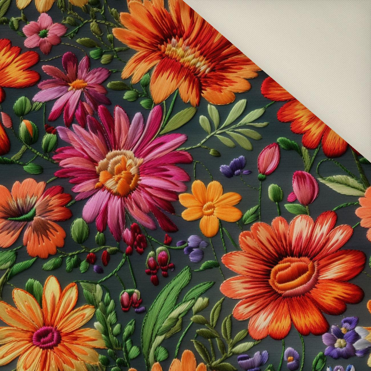 FLOWERS 3D WZ. 2- Welur tapicerski