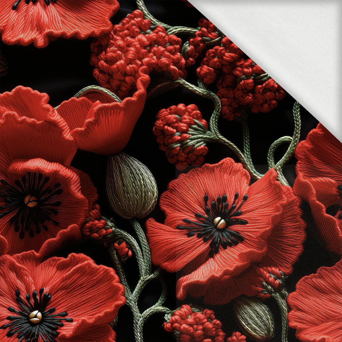 FLOWERS 3D WZ. 7 - dzianina pętelkowa z elastanem ITY