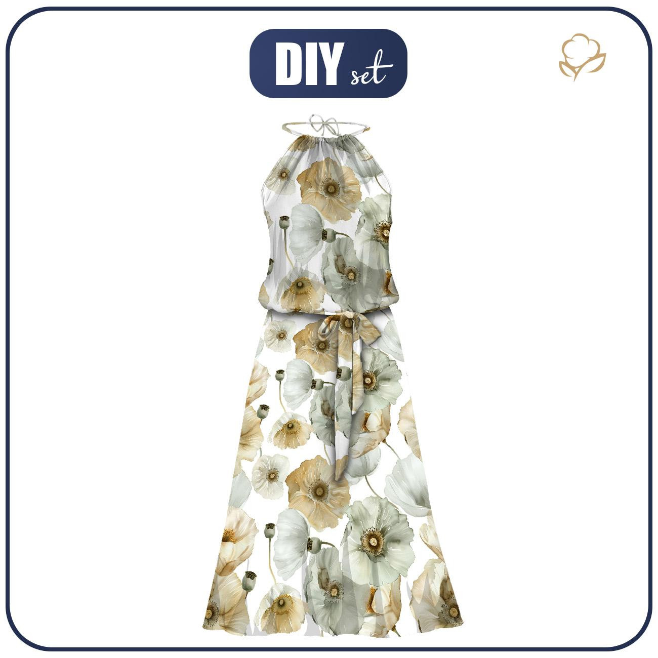 SUKIENKA "DALIA" MAXI - FLOWERS wz.18 - zestaw do uszycia 
