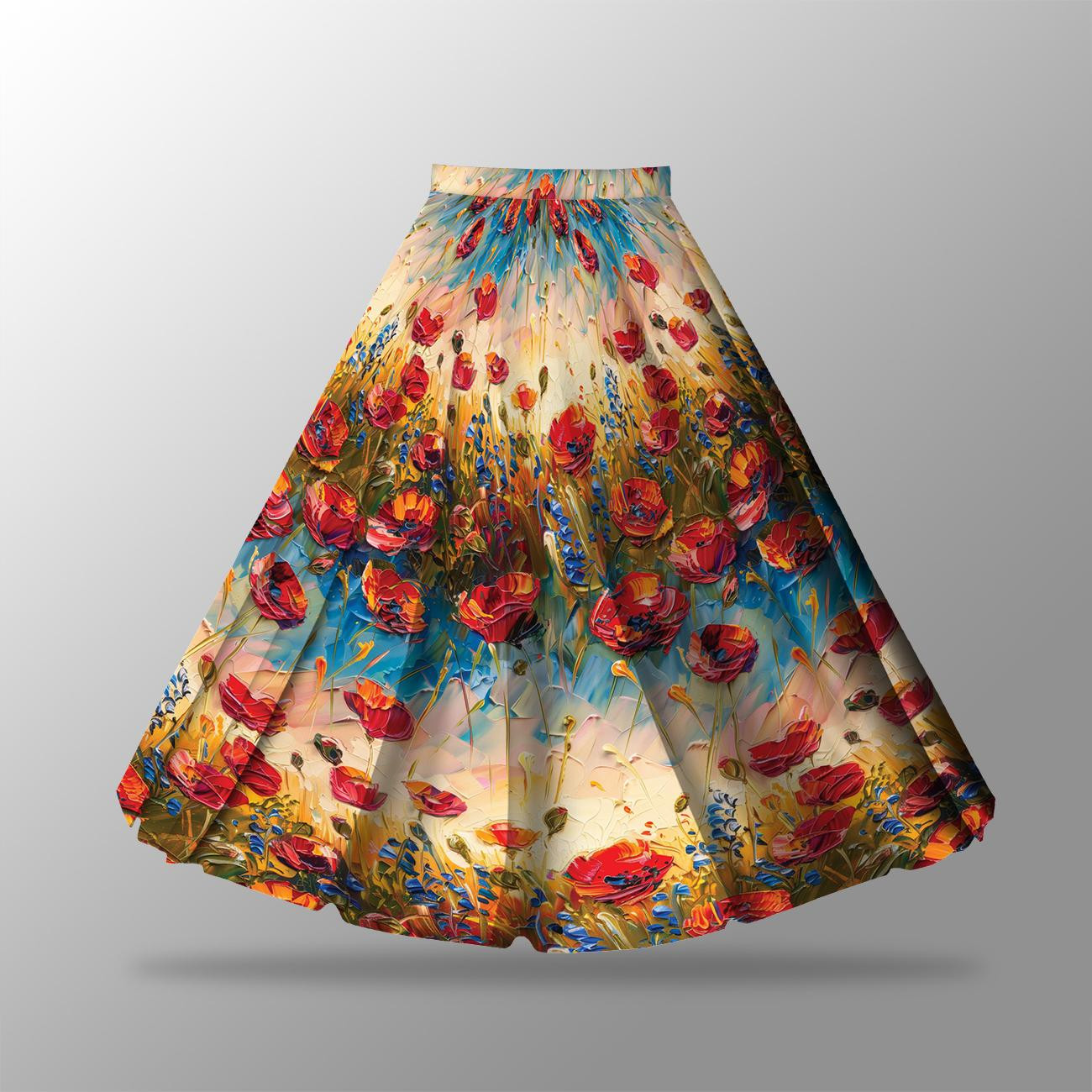 Panel na spódnicę "MAXI" - jersey wiskozowy/ Flowers wz.34