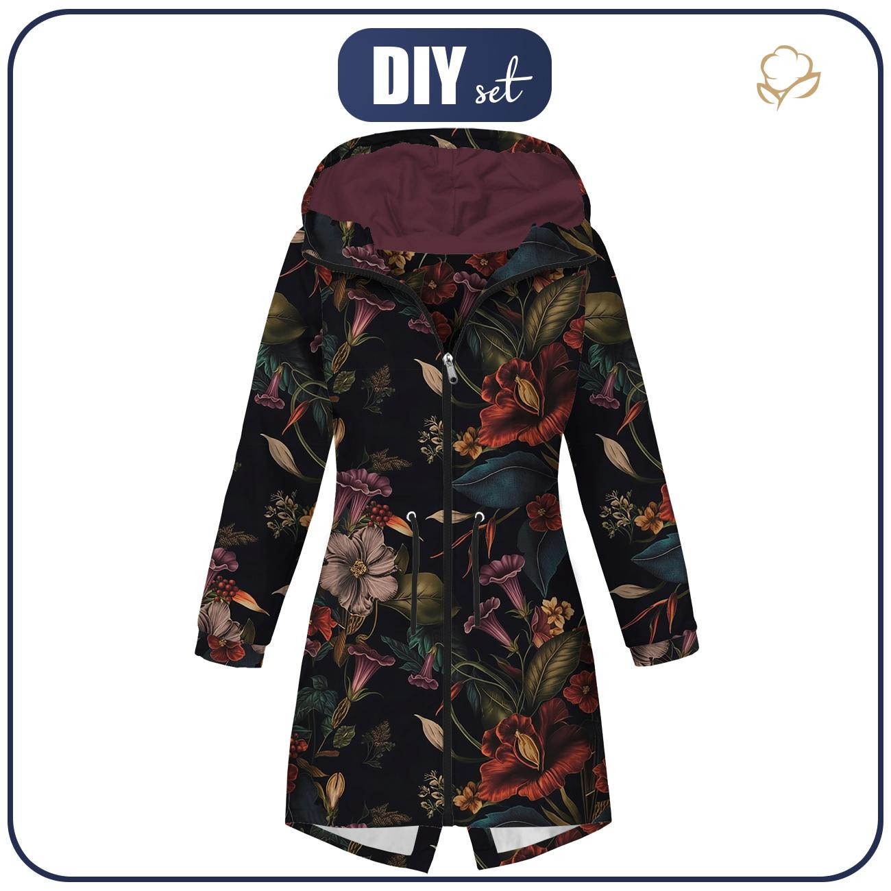 PARKA DAMSKA (ANNA) - FLOWERS WZ.62 - zestaw do uszycia