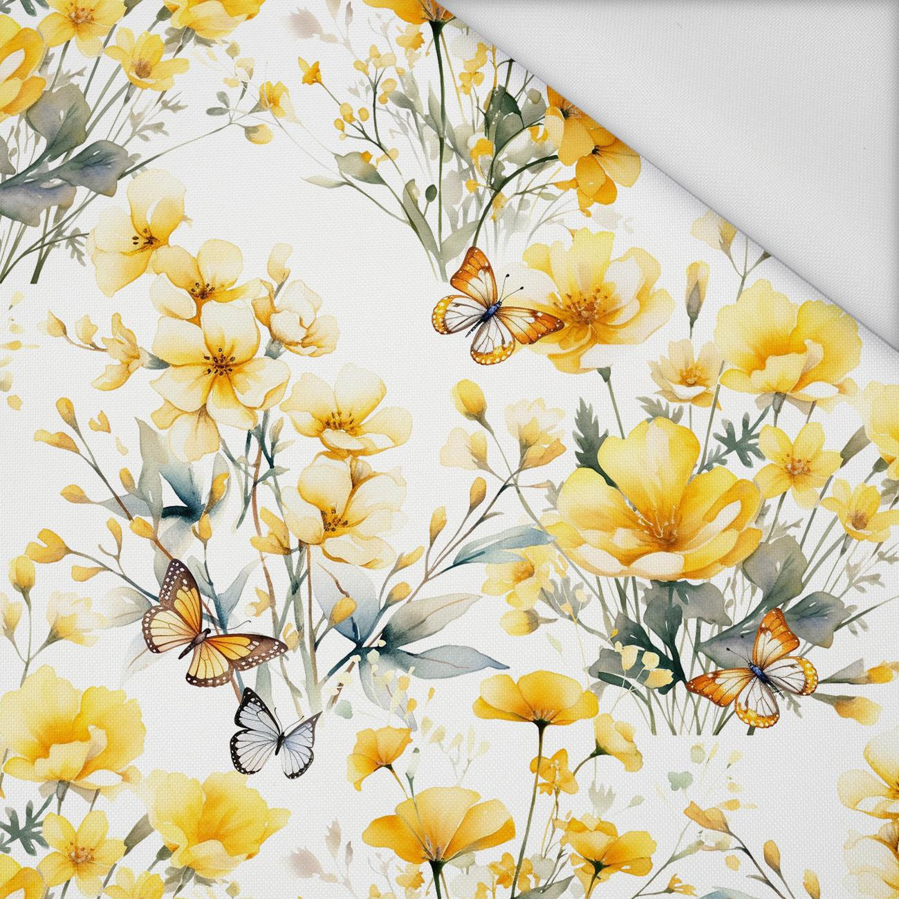 FLOWERS (BUTTER YELLOW) - tkanina wodoodporna