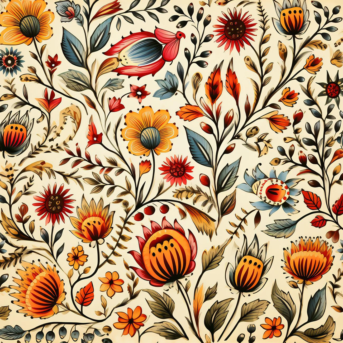 Folk Art wz.17 - lekka dzianina drapana