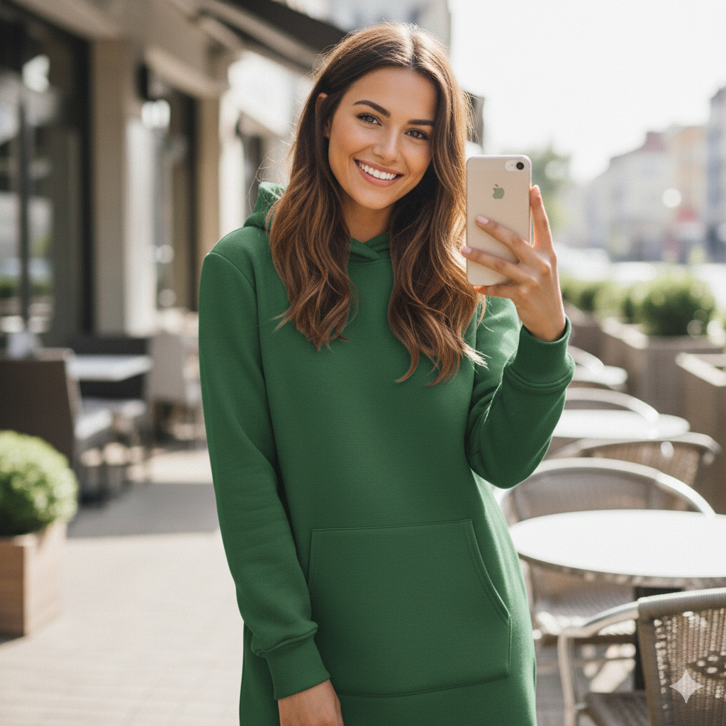 ZESTAW DIY - Bluza kangurka (LUXA) - BUTELKOWA ZIELEŃ/ BOTTLE GREEN