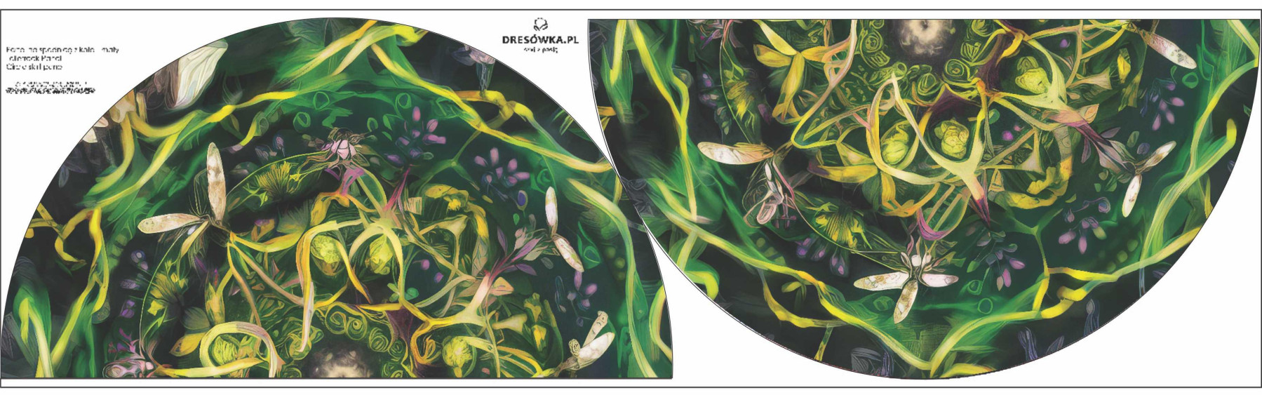 GREEN FLORAL - mały panel na spódnicę z koła
