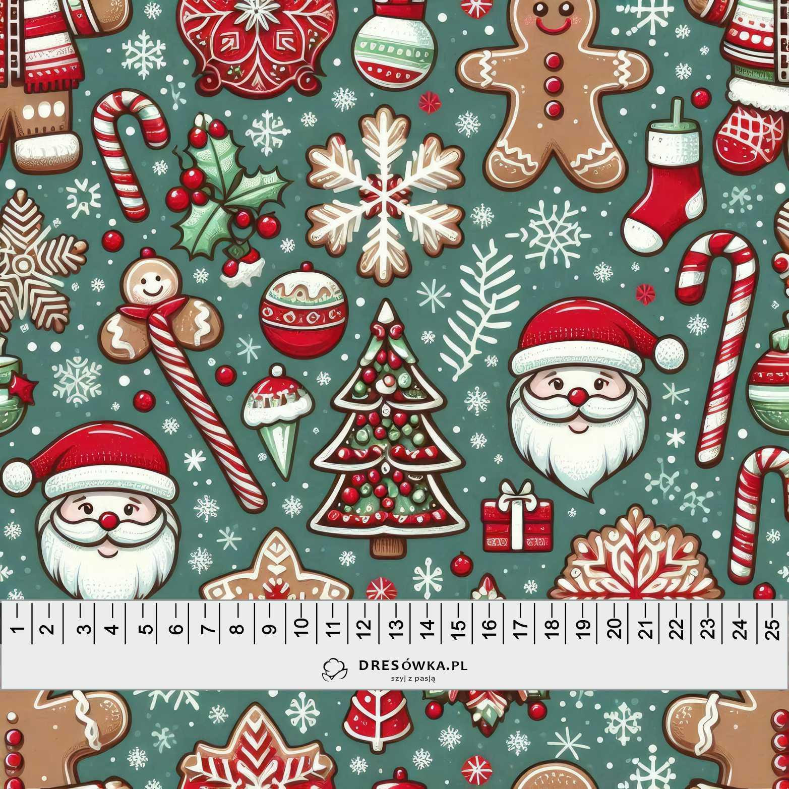 HAPPY CHRISTMAS WZ. 7 - dzianina drapana z elastanem ITY