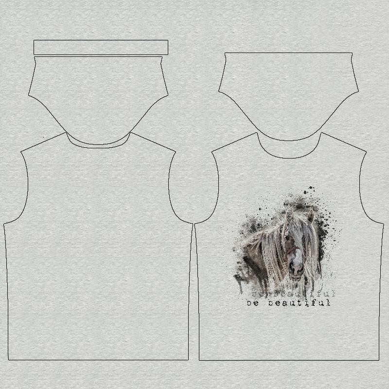 T-SHIRT MĘSKI - BE BEAUTIFUL (BE YOURSELF) / M-01 melanż jasnoszary - single jersey