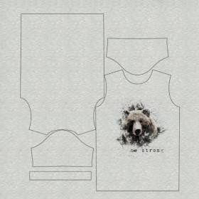 DZIECIĘCY T-SHIRT (128/134) - BE STRONG (BE YOURSELF) - M-01 melanż jasnoszary - single jersey 
