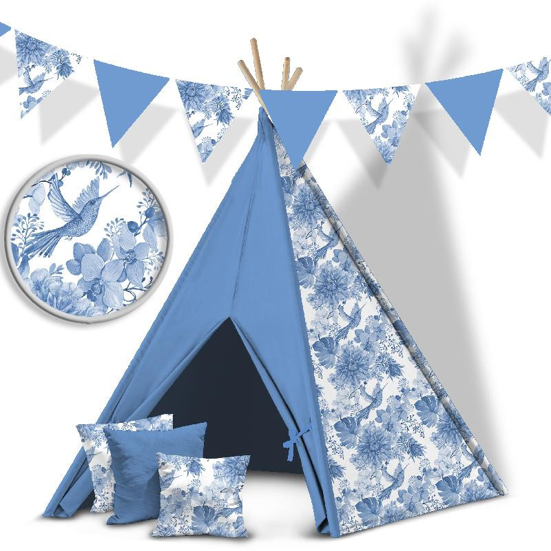 KOLIBRY I KWIATY (CLASSIC BLUE) - Panama 220g