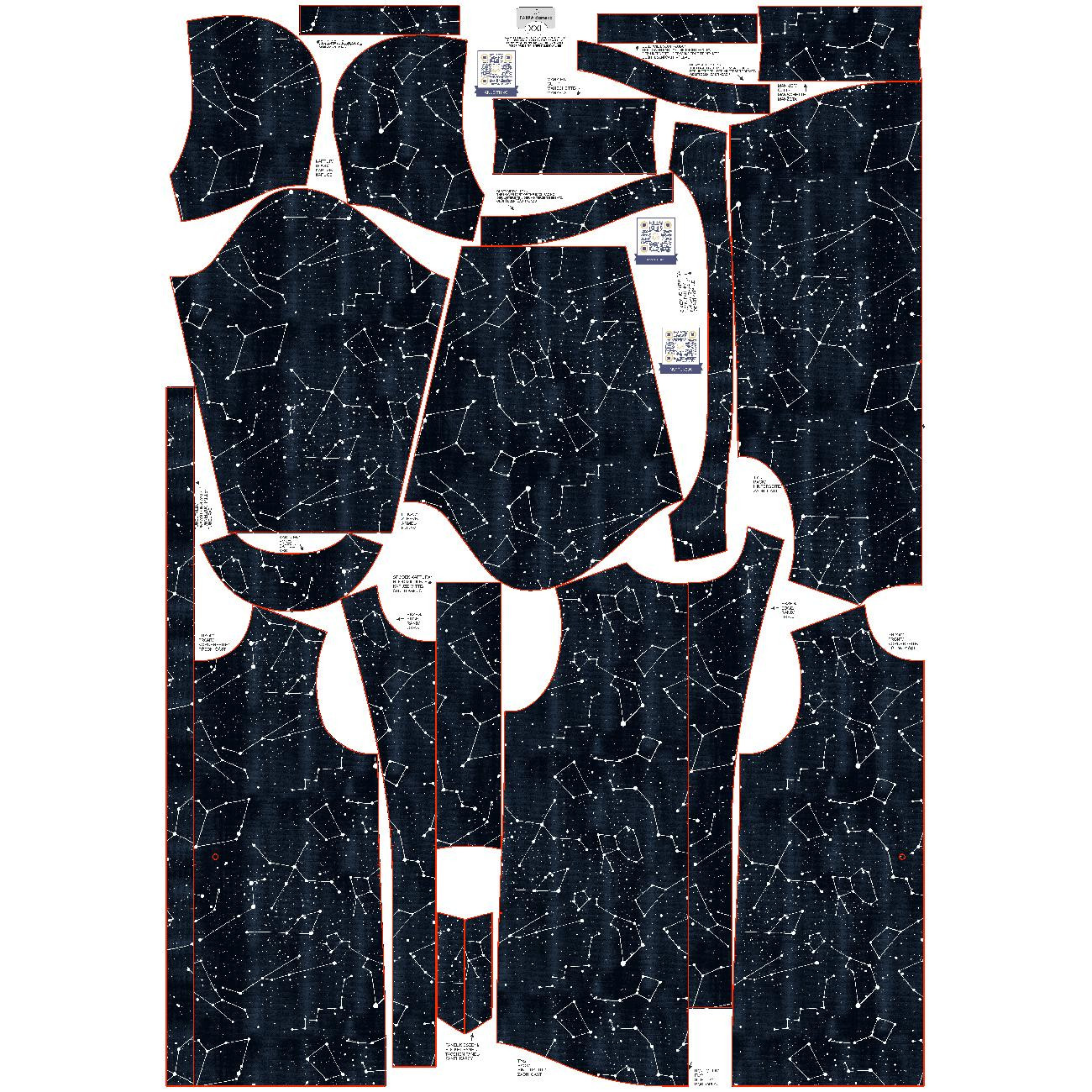 PARKA DAMSKA (ANNA) - KONSTELACJE wz. 2 (GALAKTYCZNE ZWIERZĘTA) / navy - zestaw do uszycia