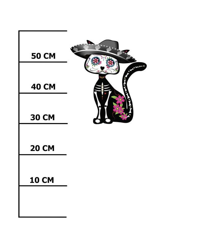 KOT PEPITA (DIA DE LOS MUERTOS) - panel dzianina pętelkowa 75cm x 80cm