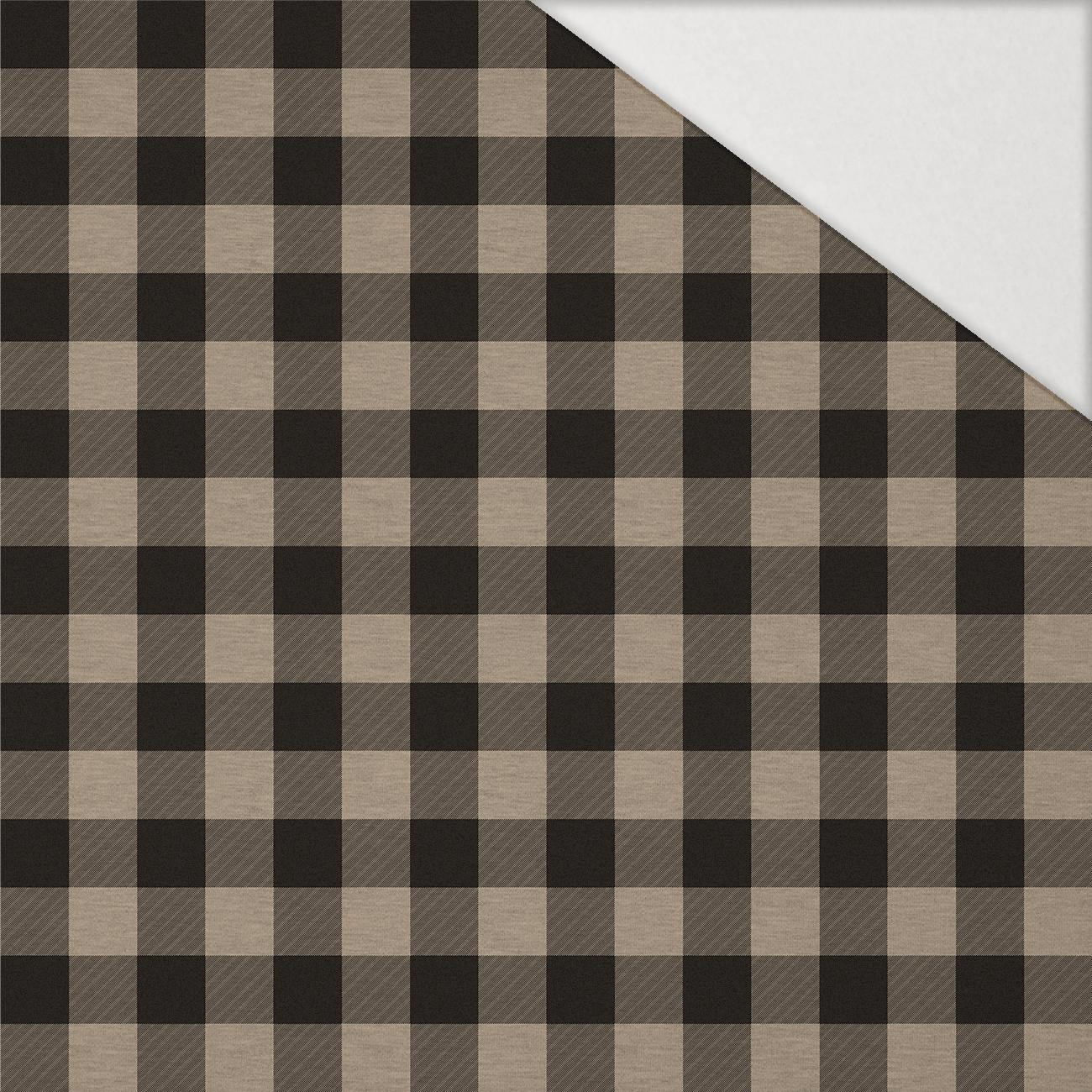 KRATA VICHY - MELANŻ BEŻOWY - Hydrofobowa dzianina drapana 