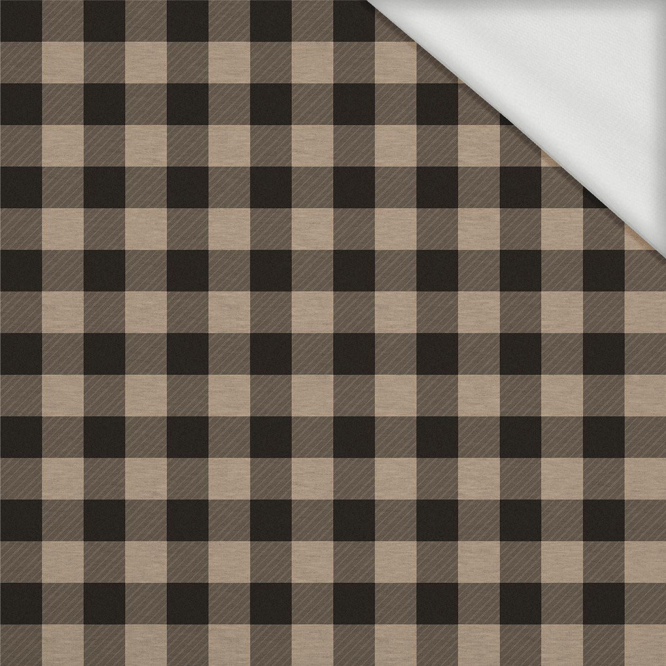 KRATA VICHY - MELANŻ BEŻOWY - dresówka pętelkowa