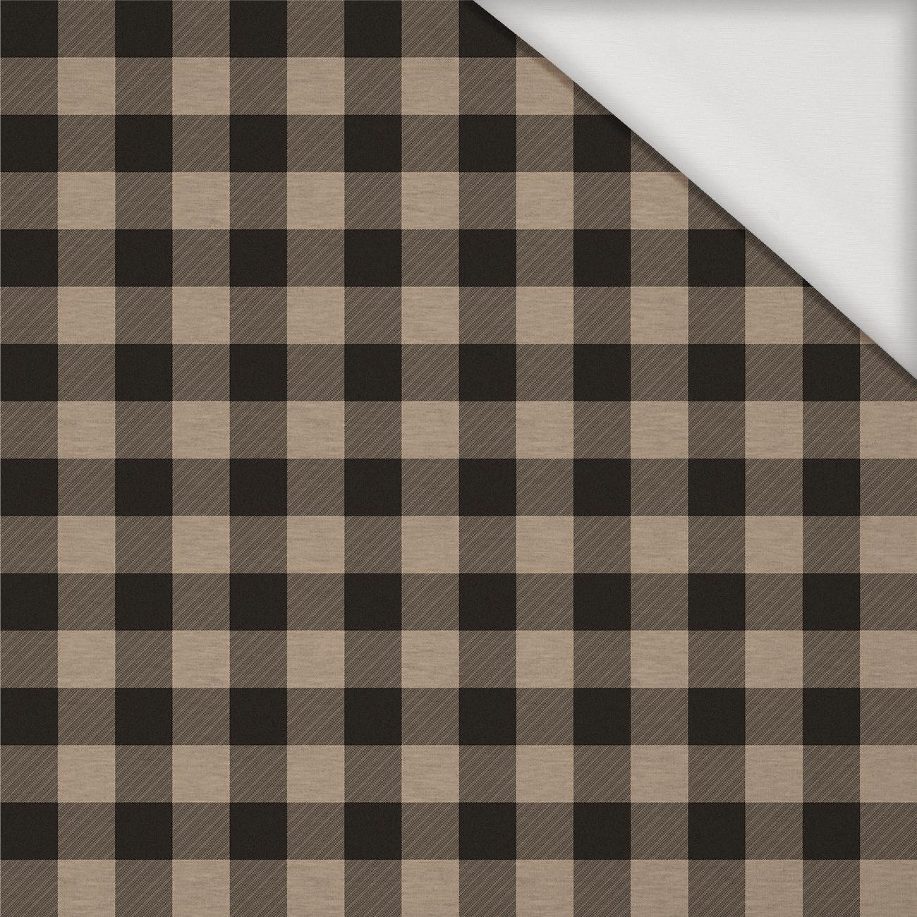 KRATA VICHY - MELANŻ BEŻOWY - Jersey wiskozowy