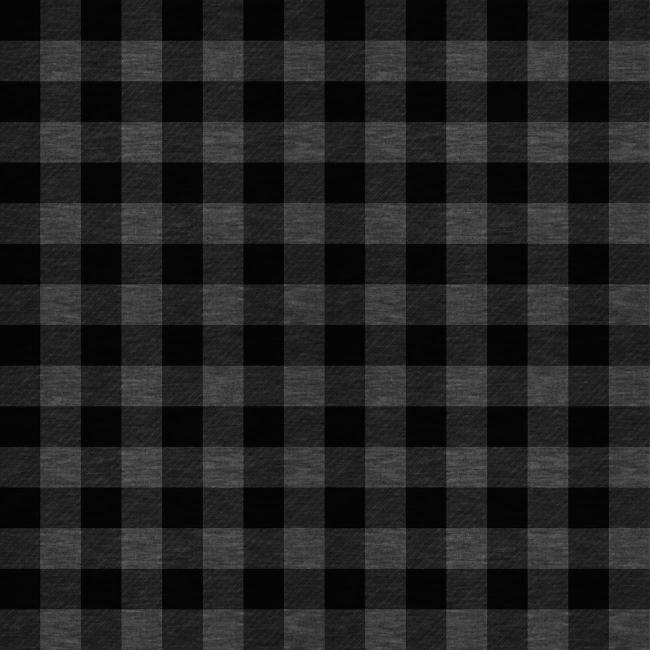 KRATA VICHY - MELANŻ GRAFITOWY- single jersey z elastanem ITY